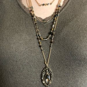 Gold and Black Layered Necklace